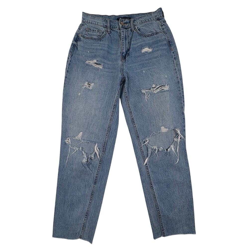 Aéropostale Slim & Thick Curvy Mom Jeans Women's 6 Blue Distressed Y2K